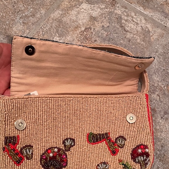 Anthropologie The Fiona Beaded Bag: Food & Drink Edition Mushroom NWT - Picture 12 of 16